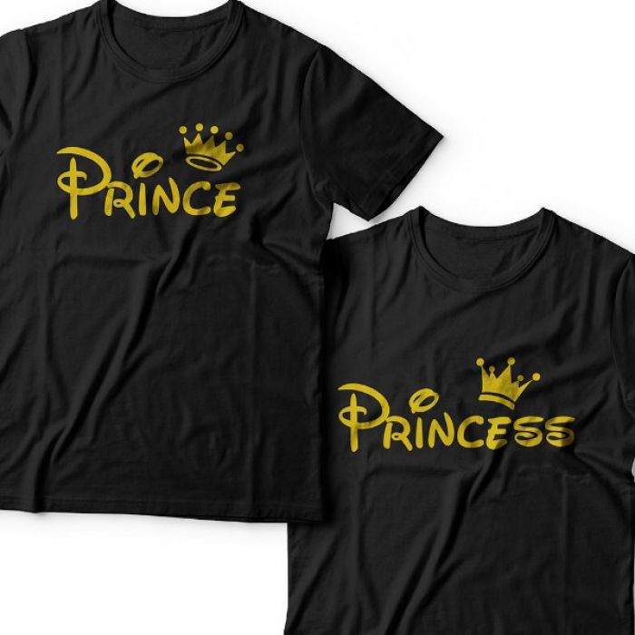 Парные футболки для влюбленных "Prince (Принц)" и "Princess (Принцесса)"